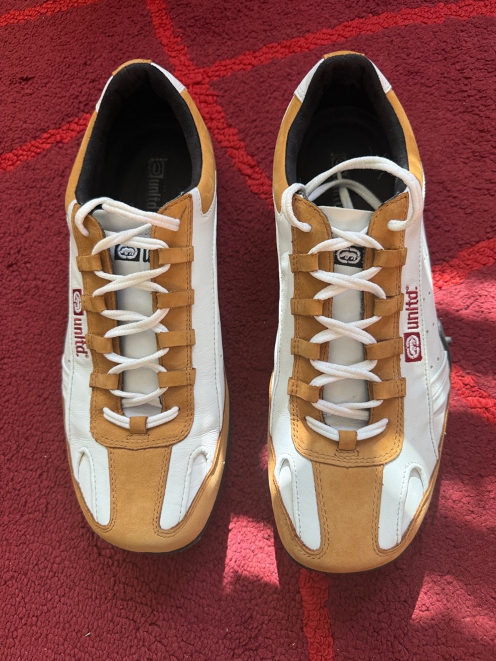 Ecko Unlimited Men’s White and Tan Sneakers sz 12
